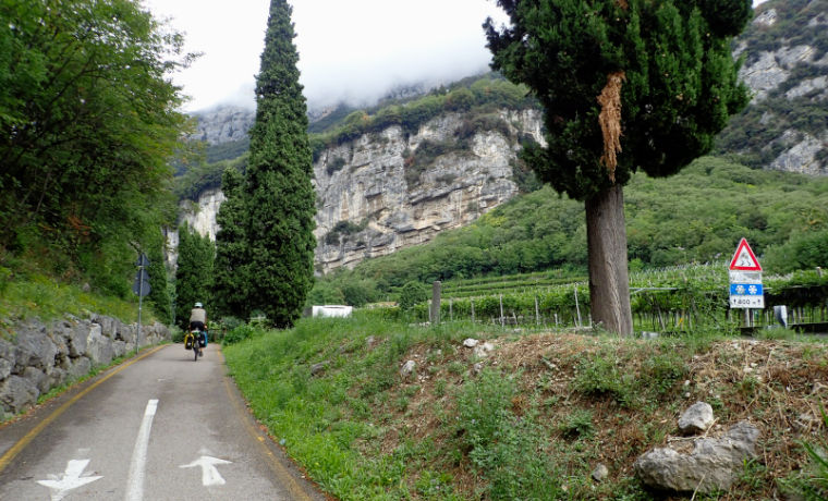 cycling on Italian cycle path
