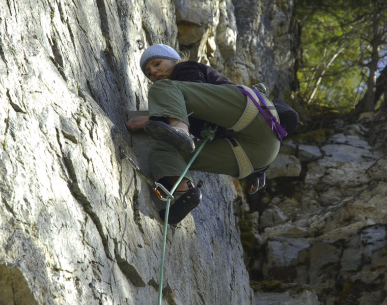Woman sport climbing