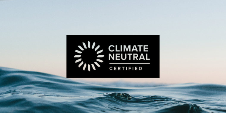 Climate neutral logo on water