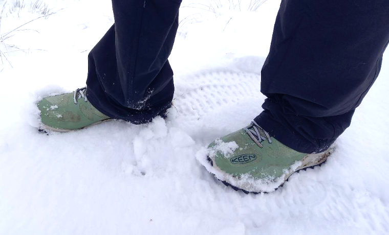 Keen shoes in the snow